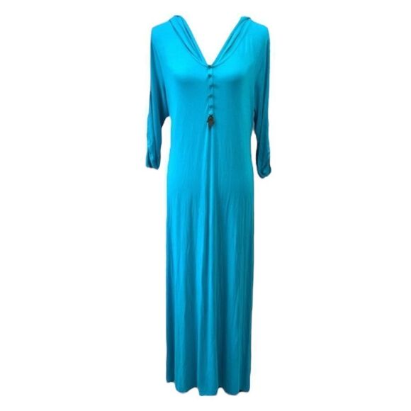 Soft Surroundings HAMSA Hooded CAFTAN Dress - Picture 1 of 13